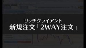 リッチクライアント 新規注文（2WAY注文編）【SBI FXトレード】