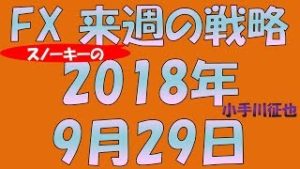 日経平均はバブル後27年ぶり高値 FX スノーキー(小手川征也)の来週の戦略 2018年9月29日
