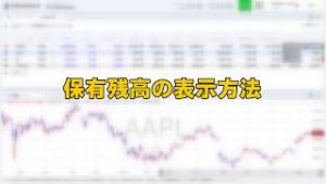 保有残高の表示方法（マネックス証券）