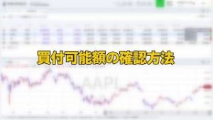 買付可能額の確認方法（マネックス証券）
