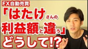 FX自動売買 はたけの利益額と自分の利益額が違う！なぜ!? 初心者さんの気になる疑問 ロット設定ミスで損？【ツール検証 元金100万円&10万円口座運用中】