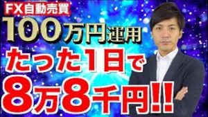 FX自動売買 たった1日ほったらかして8万8千円利益！100万円&10万円口座で運用！初心者でも設定簡単？僕的検証ランキング半年間1位キープ