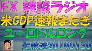 【配信済】スノーキーのFXラジオ 生放送 米GDP速報(延期)またぎ ユーロドルロング 20190130