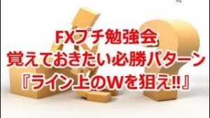 FXプチ勉強会 覚えておきたい必勝パターン『ライン上のWを狙え』