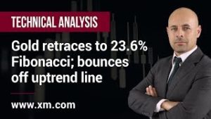 Technical Analysis: 16/09/2019 – Gold retraces to 23.6% Fibonacci; bounces off uptrend line