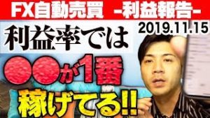 【FX自動売買】利益率では○○が1番稼げてる!! 初心者さんが最初に始めるべき自動売買とは？【2019.11.15 EA利益報告】