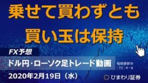 乗せて買わずとも買い玉は保持【200219ドル円・ローソク足トレード動画】FX予想