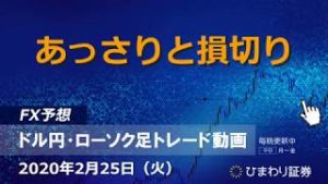 あっさりと損切り【200225ドル円・ローソク足トレード動画】FX予想