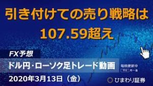 引き付けての売り戦略は107.59超え【200313ドル円・ローソク足トレード動画】FX予想