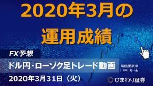 2020年3月の運用成績【200331ドル円・ローソク足トレード動画】FX予想