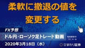 柔軟に撤退の値を変更する【200318ドル円・ローソク足トレード動画】FX予想