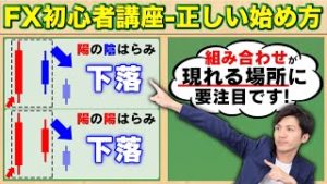 【FX初心者講座】下落する時に現れるローソク足の組み合わせ【正しい始め方#13】