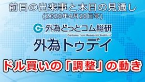 ＦＸテキスト動画「ドル買いの『調整』の動き」 外為トゥデイ 2020年4月20日号