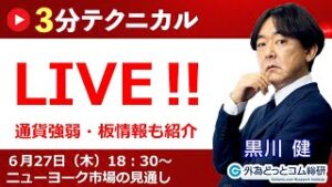 見通しズバリ！3分テクニカル分析「ライブ‼」 ニューヨーク市場の見通し　2024年6月27日