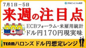 FXのライブ解説、来週の注目点：ドル円170円現実味 (2024年6月28日)